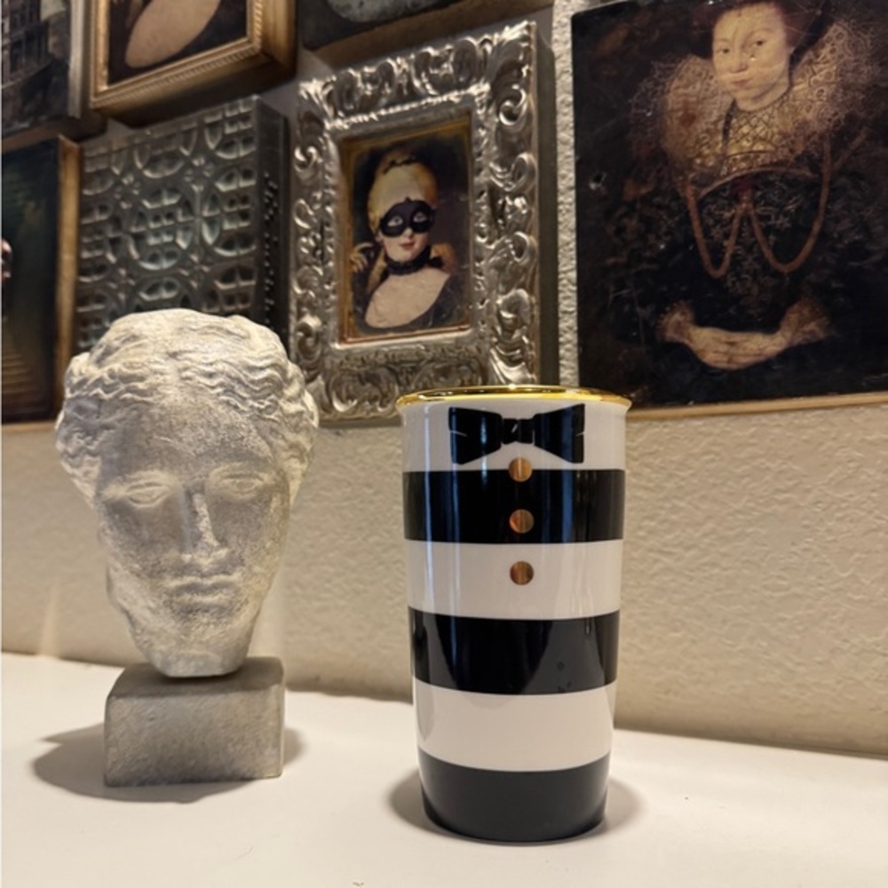 Starbucks Alice & Olivia 2013‎ Tuxedo 12oz Travel Mug Double Wall Tumbler